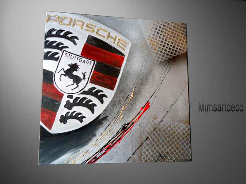 Tableau Toile Porsche 918 Abstrait Bold Bloc - Impression Giclée Sur Toile, édition Limitée
